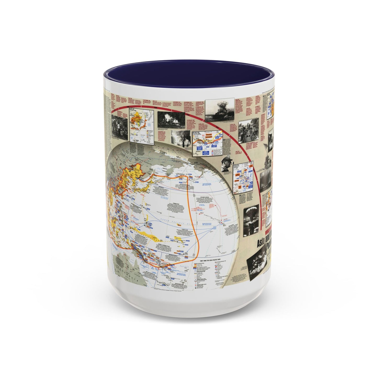 World War II- Asia and the Pacific (1991) (Map) Accent Coffee Mug