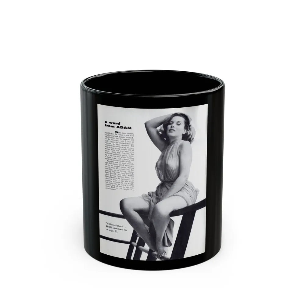 Dawn Richard #44 - Adam Mag. '58 - Inside Cover 1 (Vintage Female Icon) Black Coffee Mug-11oz-Go Mug Yourself