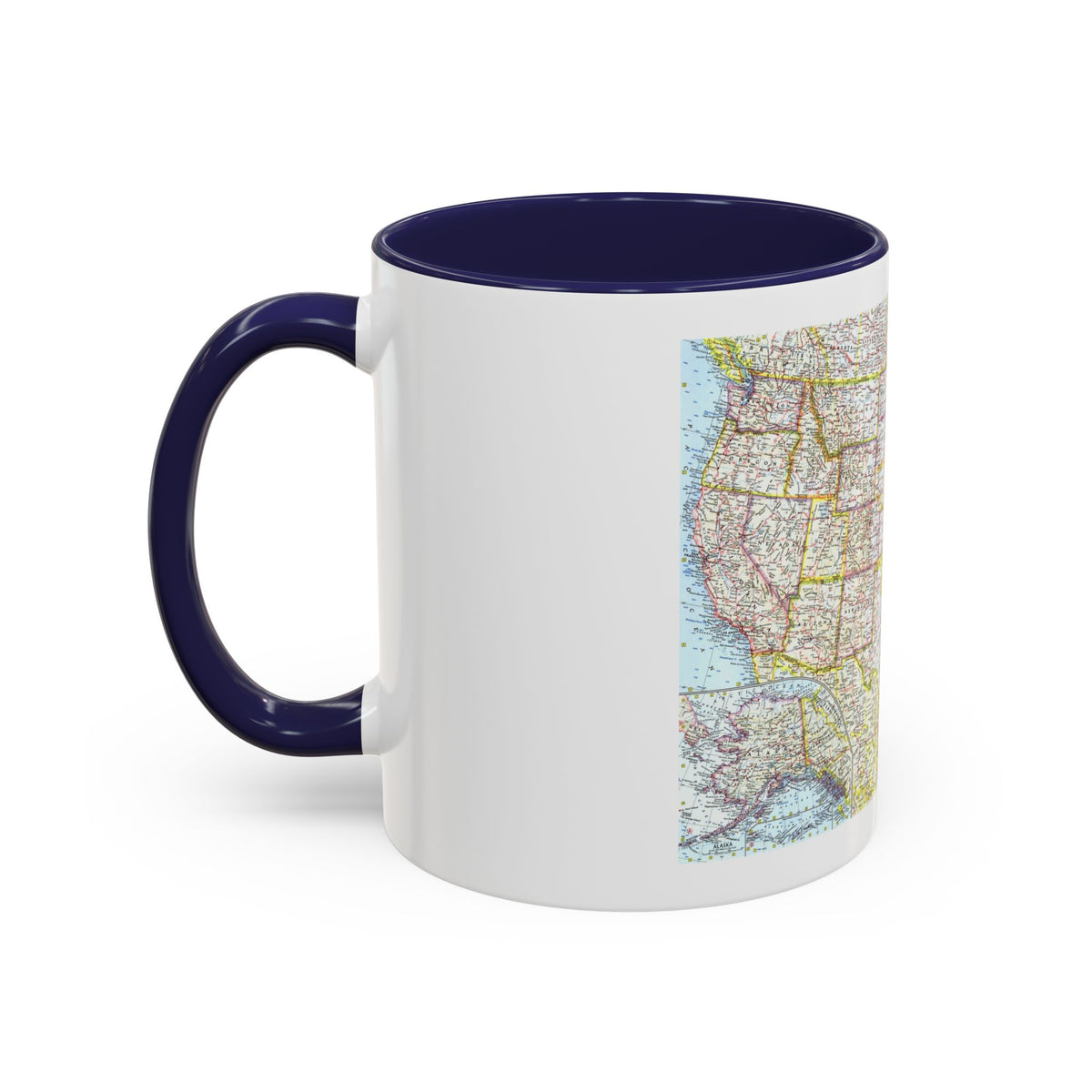 USA - The United States (1961) (Map) Accent Coffee Mug