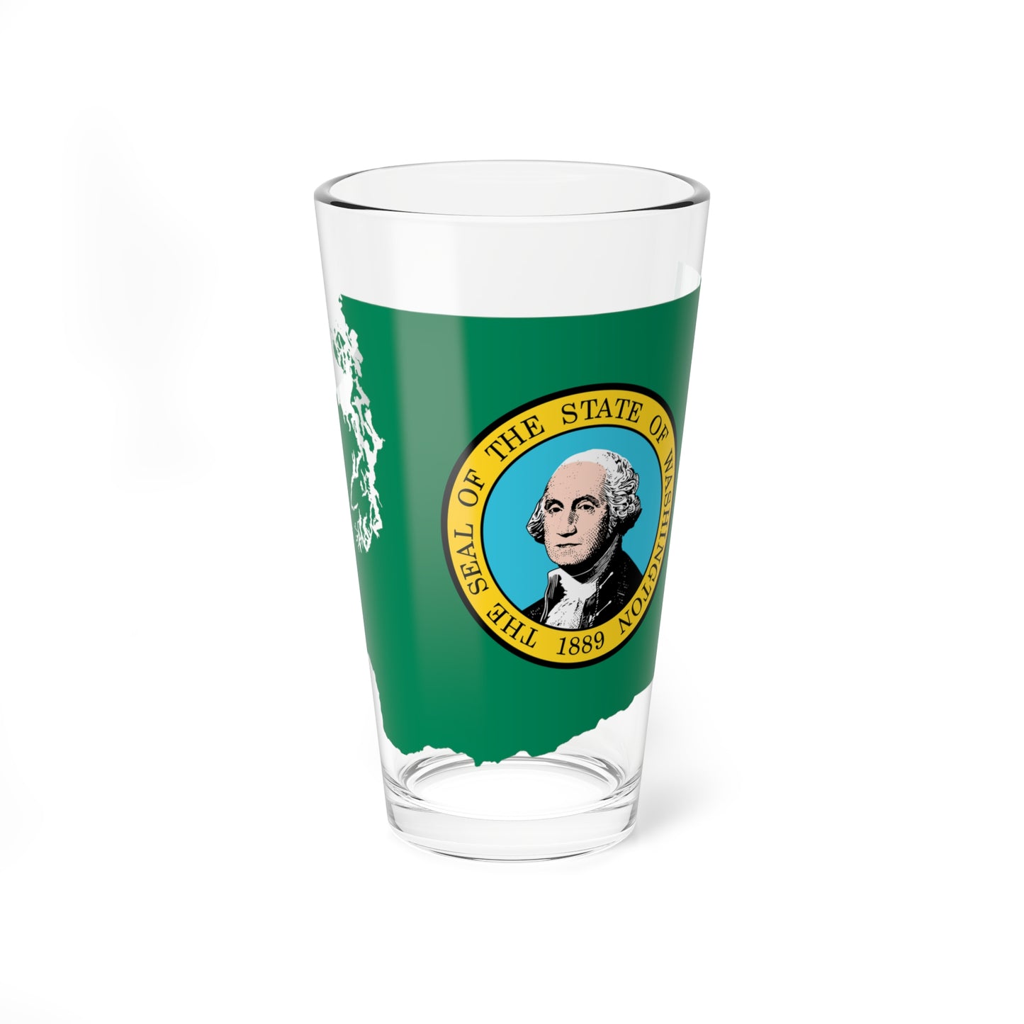 Flag map of Washington (United States) Pint Glass 16oz