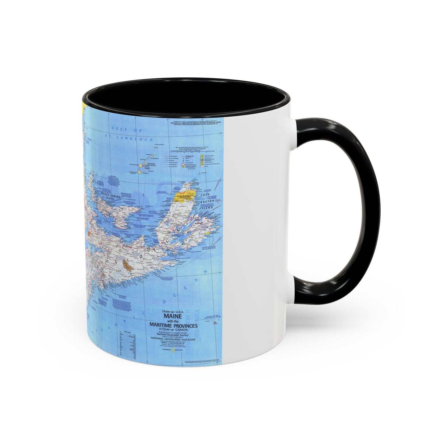 Canada - Maine, with the Maritime Provinces 1 (1975) (Map) Accent Coffee Mug