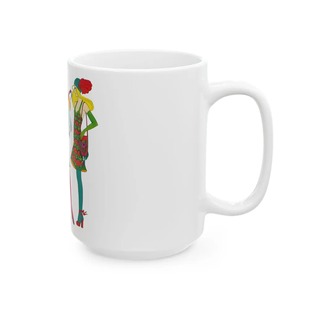 Fashion illustration, Destiny magazine, 1973 - White Coffee Mug-Go Mug Yourself