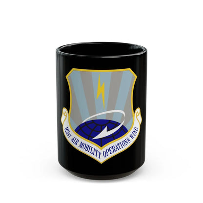 521st Air Mobility Operations Wing (U.S. Air Force) Black Coffee Mug-15oz-Go Mug Yourself