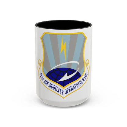 521st Air Mobility Operations Wing (U.S. Air Force) Accent Coffee Mug 15oz Black - Go Mug Yourself