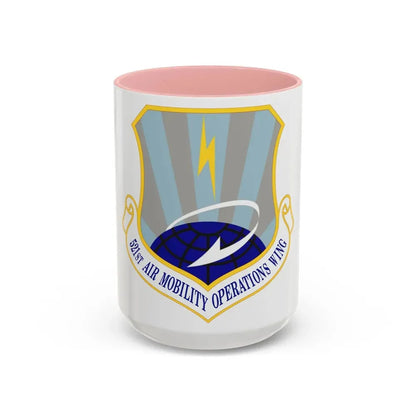 521st Air Mobility Operations Wing (U.S. Air Force) Accent Coffee Mug 15oz Pink - Go Mug Yourself