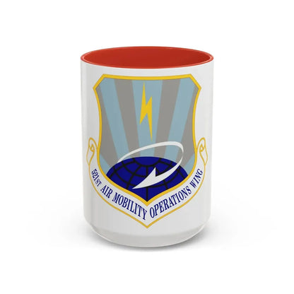 521st Air Mobility Operations Wing (U.S. Air Force) Accent Coffee Mug 15oz Red - Go Mug Yourself