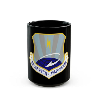 521st Air Mobility Operations Wing (U.S. Air Force) Black Coffee Mug 15oz - Go Mug Yourself