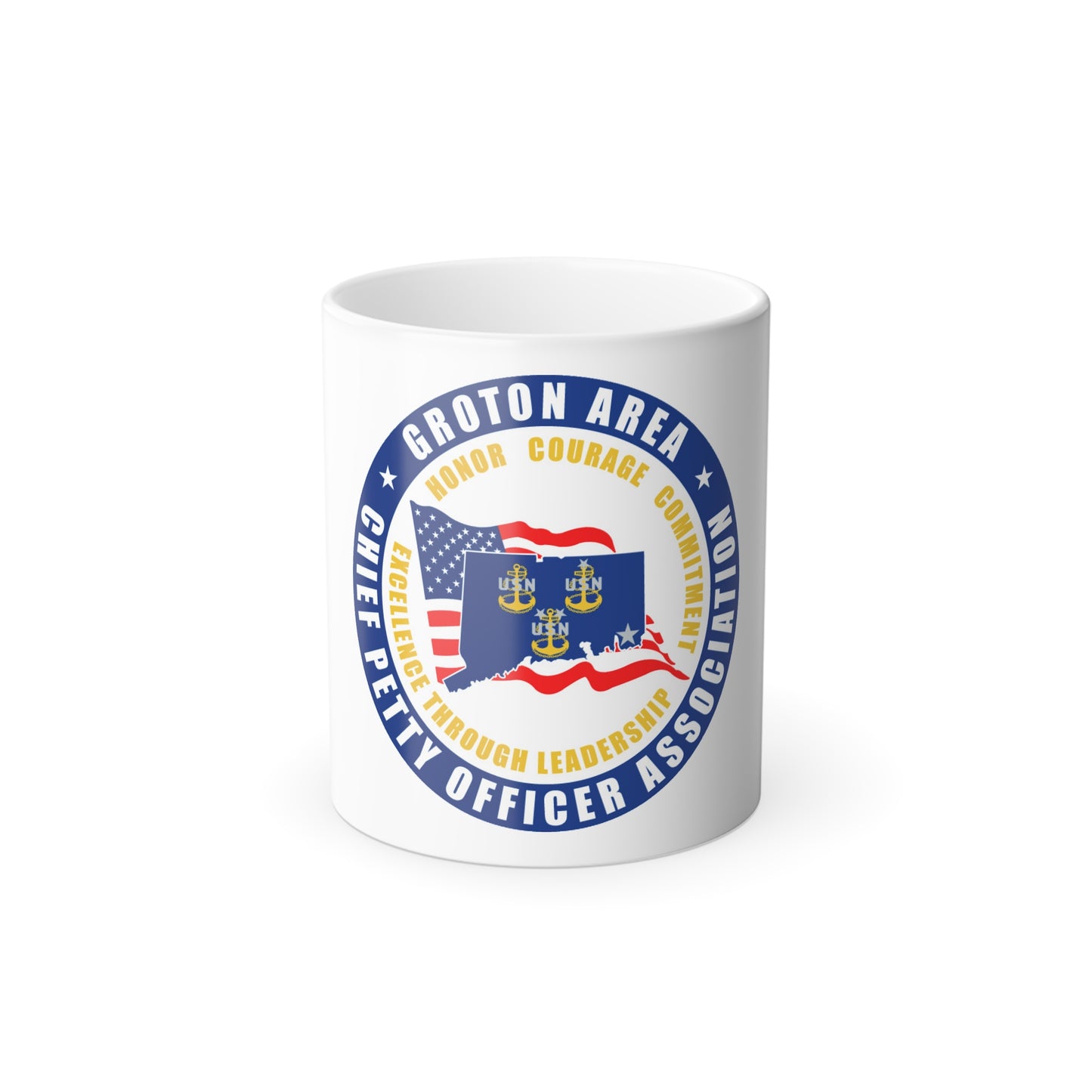 Groton Area CPOA Chief Petty Officer Associations (U.S. Navy) Color Changing Mug 11oz
