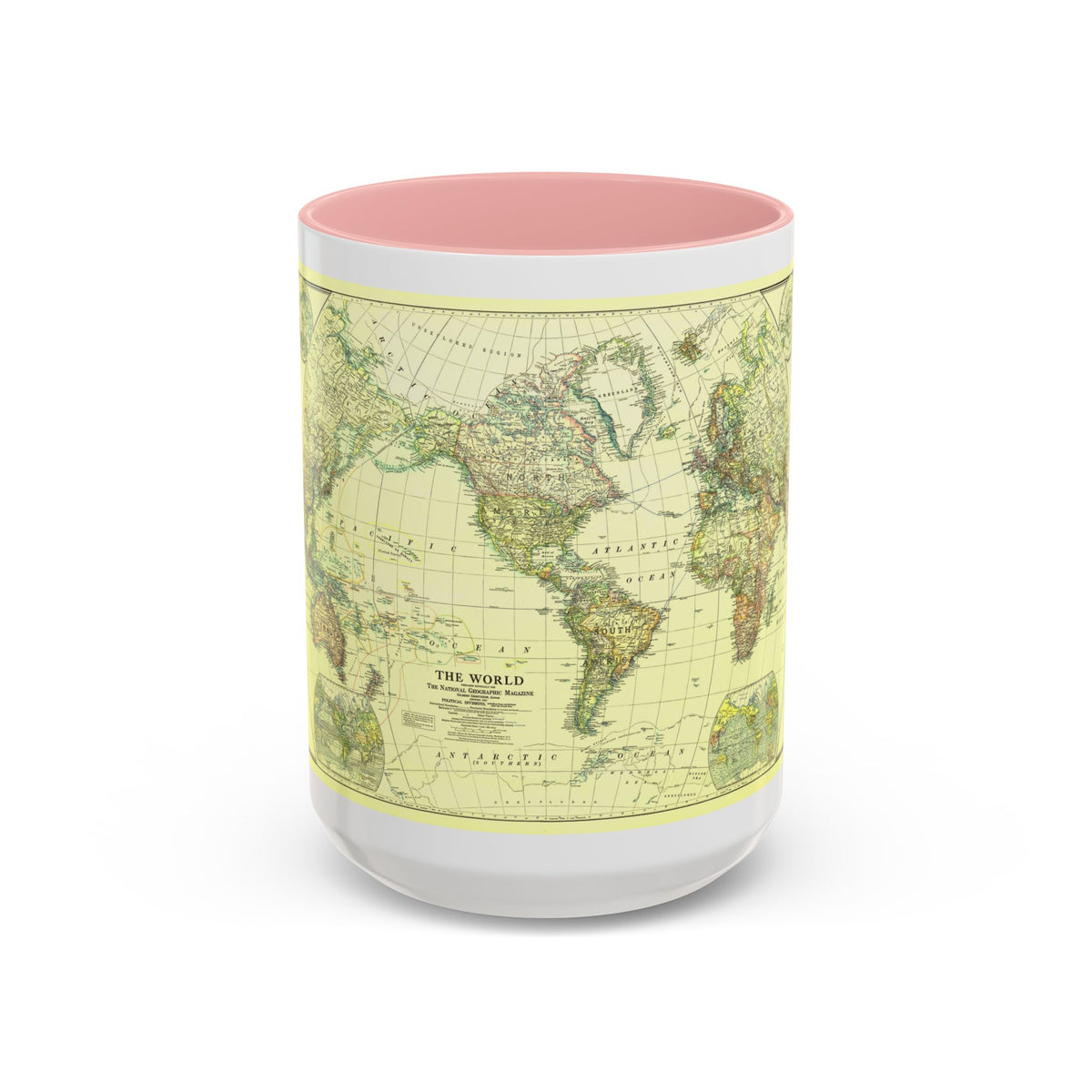 World Map - Political Divisions (1922) (Map) Accent Coffee Mug