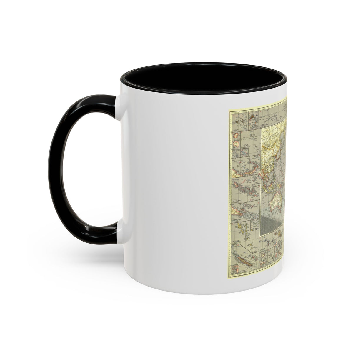 Pacific Ocean (1936) (Map) Accent Coffee Mug