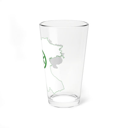 Flag map of Padania (Italy) Pint Glass 16oz