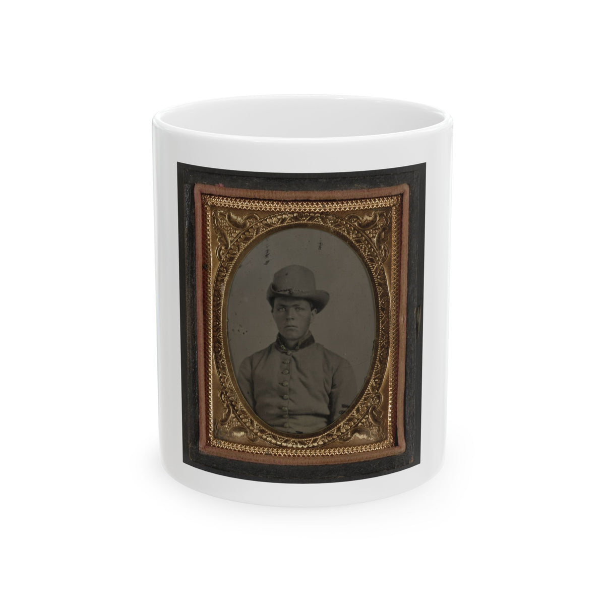 Unidentified Soldier In Confederate Uniform And Hardee Hat (U.S. Civil War) White Coffee Mug