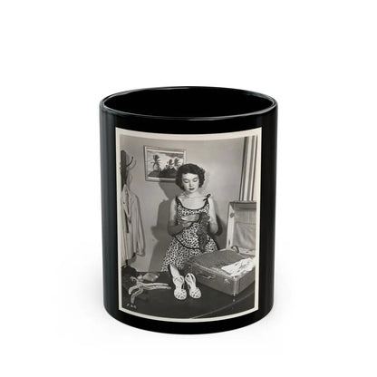 Barbara Rush #243 (Vintage Female Icon) Black Coffee Mug-11oz-Go Mug Yourself