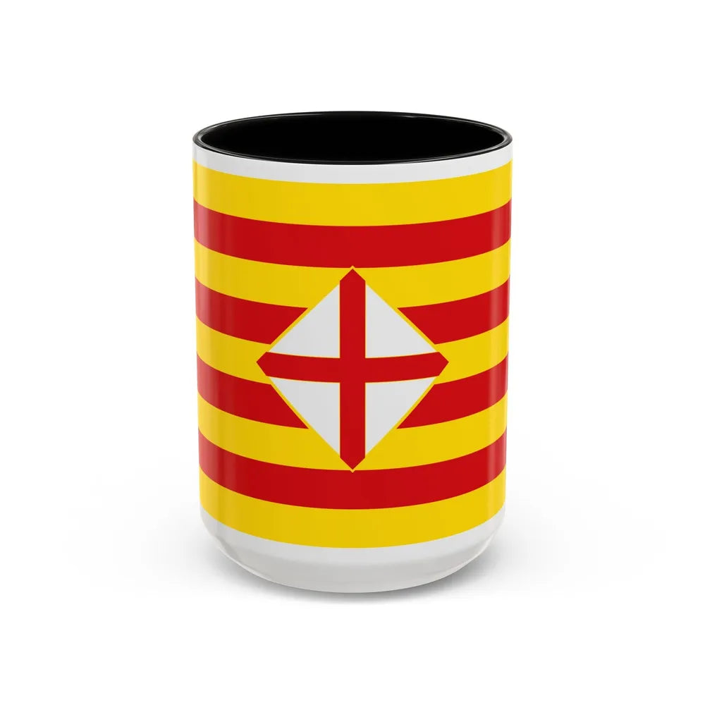 Flag of Barcelona - Accent Coffee Mug-15oz-Black-Go Mug Yourself