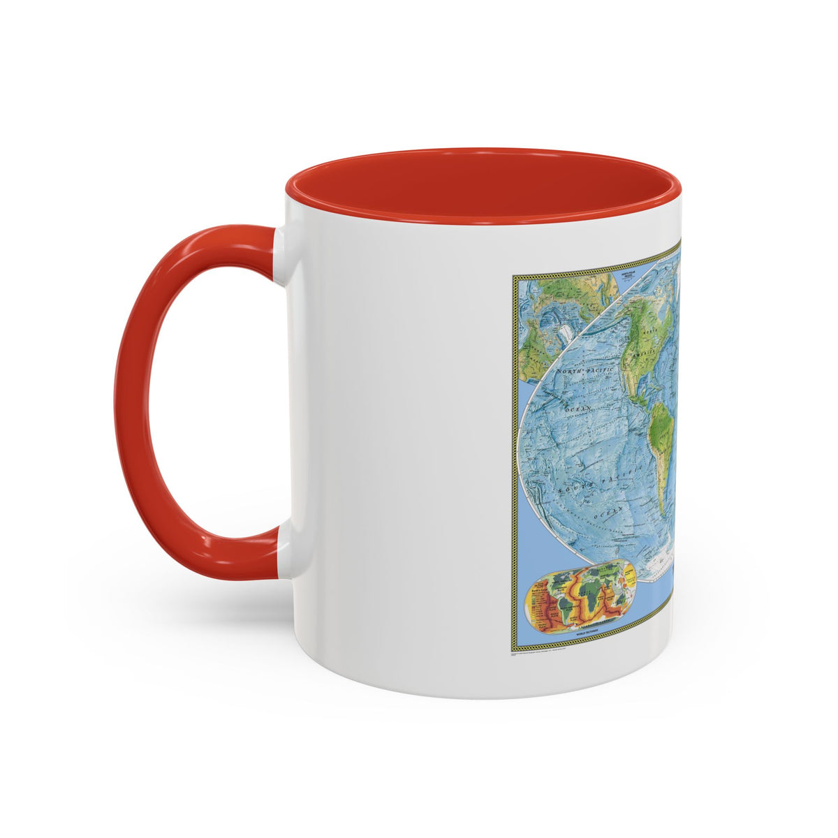 World Map - Physical (2005) (Map) Accent Coffee Mug
