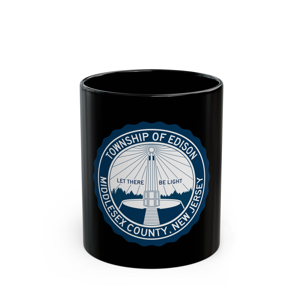 Seal of Edison NJ - Black Coffee Mug