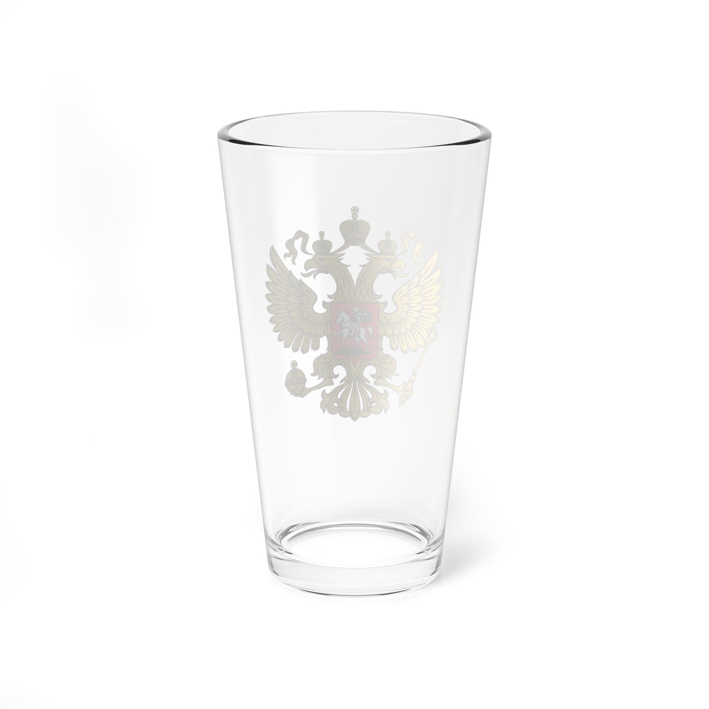 Silhouette - black - Coat of Arms of the Russian Federation (Russia) (Coat of Arms) Pint Glass 16oz