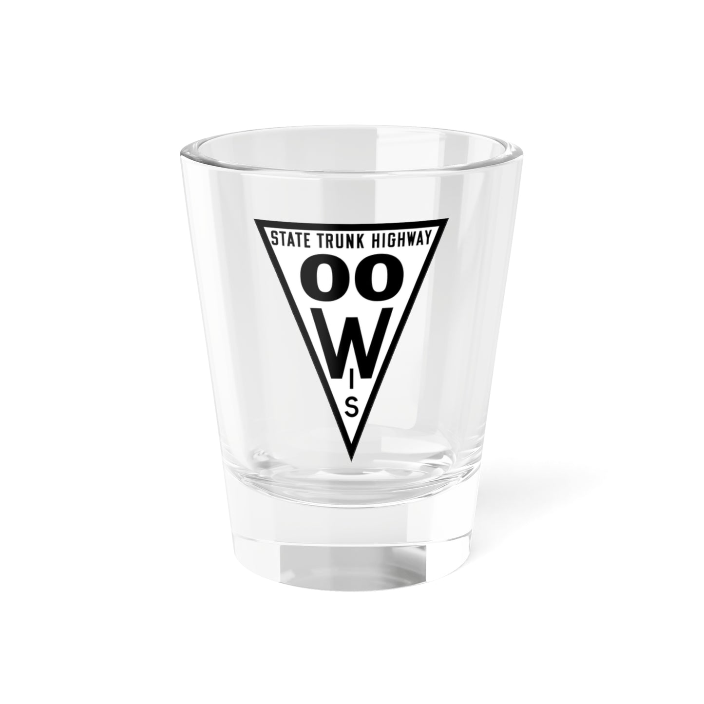 WIS 00 1919 template (Wisconsin) (Road Sign) Shot Glass 1.5oz