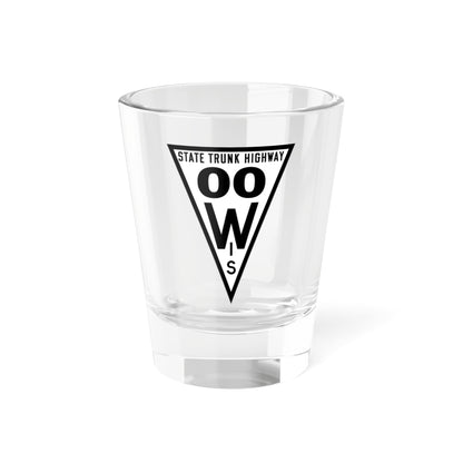 WIS 00 1919 template (Wisconsin) (Road Sign) Shot Glass 1.5oz