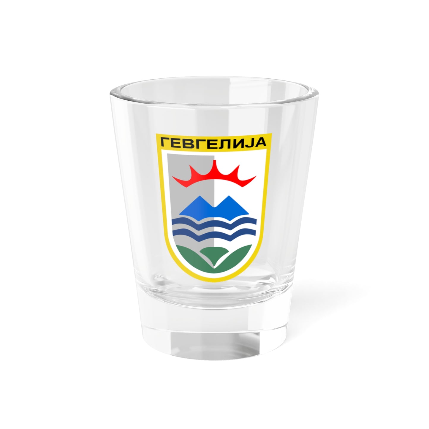 Coat of arms of Gevgelija Municipality (North Macedonia) (Coat of Arms) Shot Glass 1.5oz