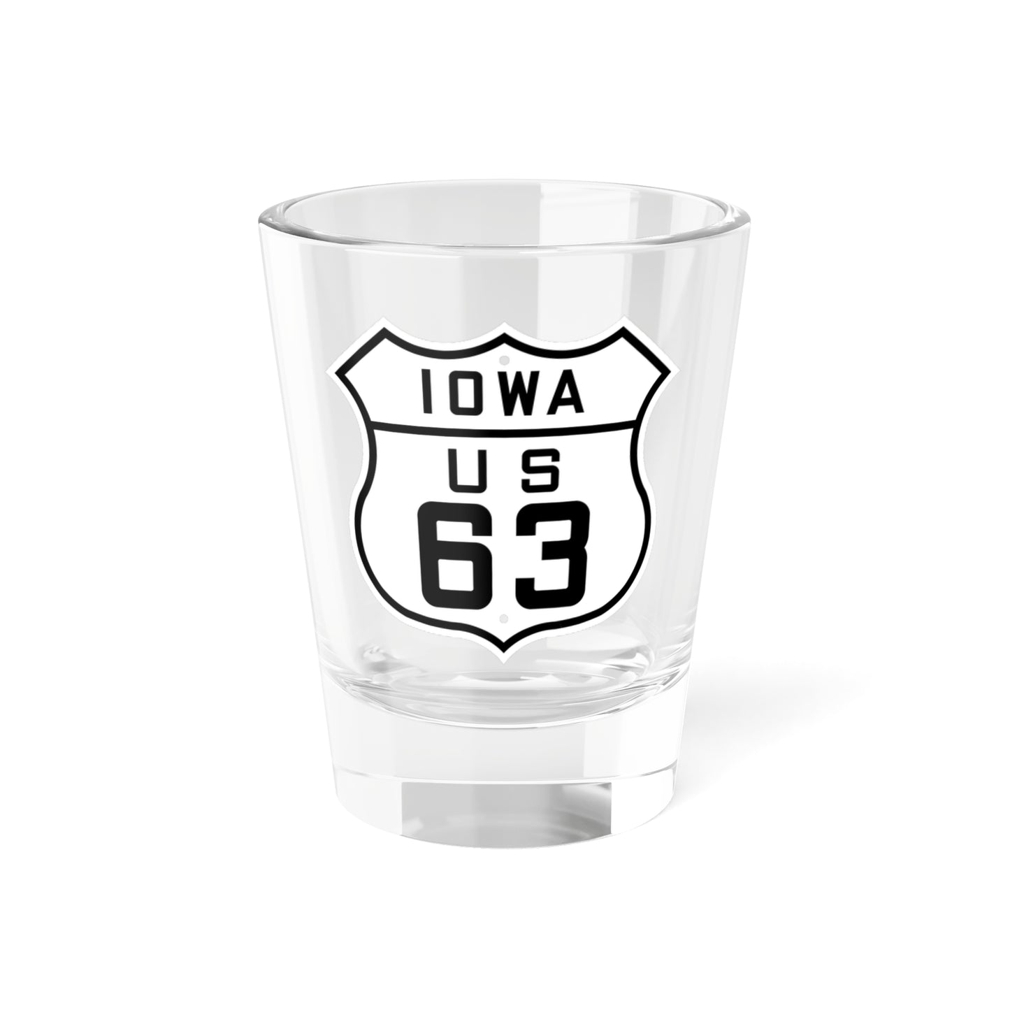 US 63 Iowa 1926 (Iowa) (Road Sign) Shot Glass 1.5oz