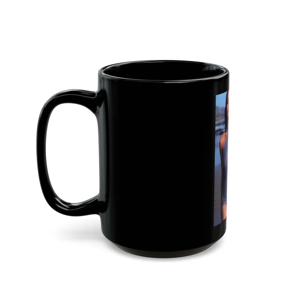 Barbara Carrera #126 (Vintage Female Icon) Black Coffee Mug-Go Mug Yourself