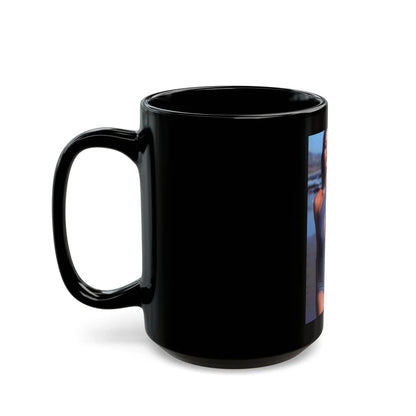 Barbara Carrera #126 (Vintage Female Icon) Black Coffee Mug-Go Mug Yourself