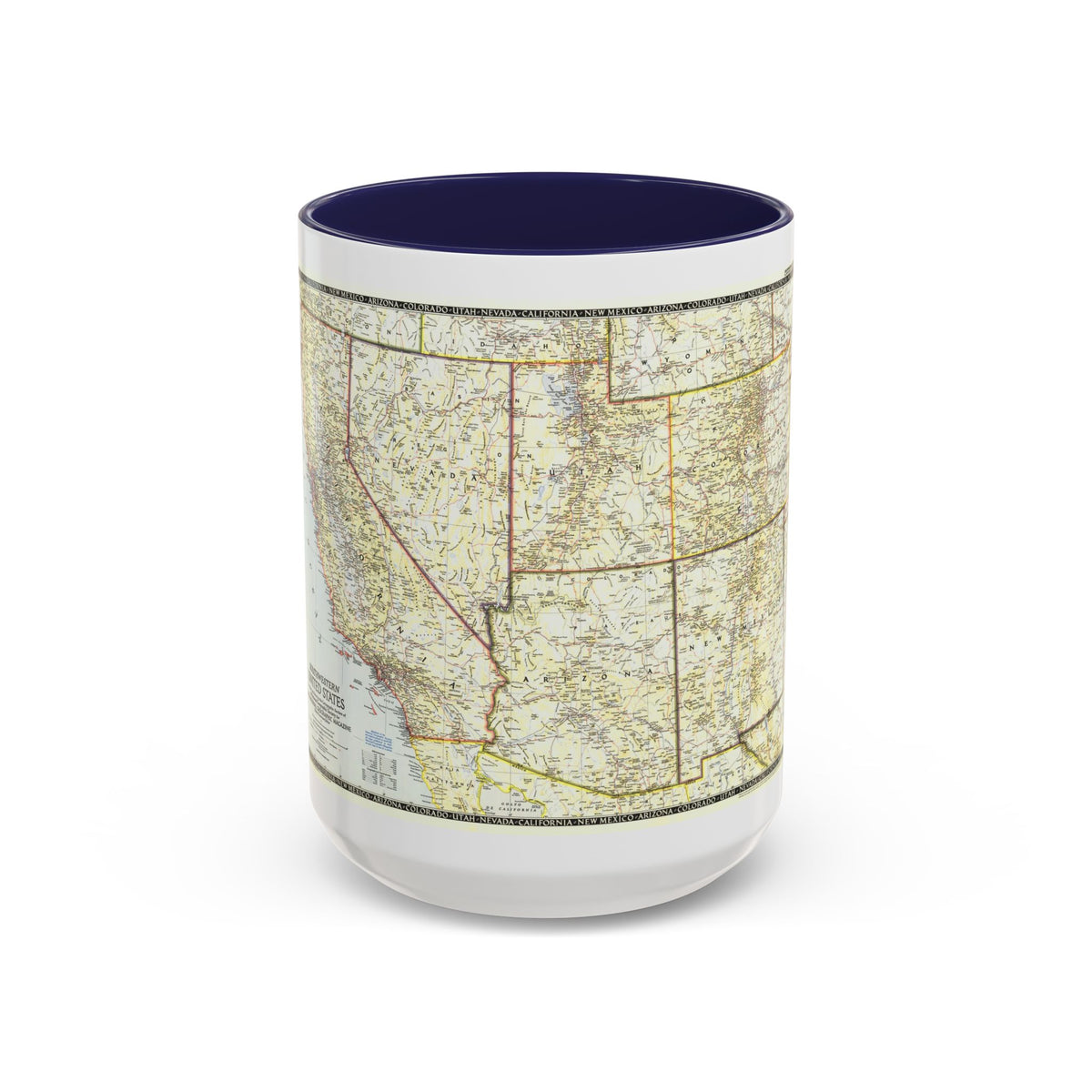 USA - Southwestern (1948) (Map) Accent Coffee Mug