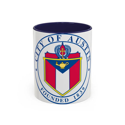 Seal of Austin TX - Accent Coffee Mug-11oz-Navy-Go Mug Yourself