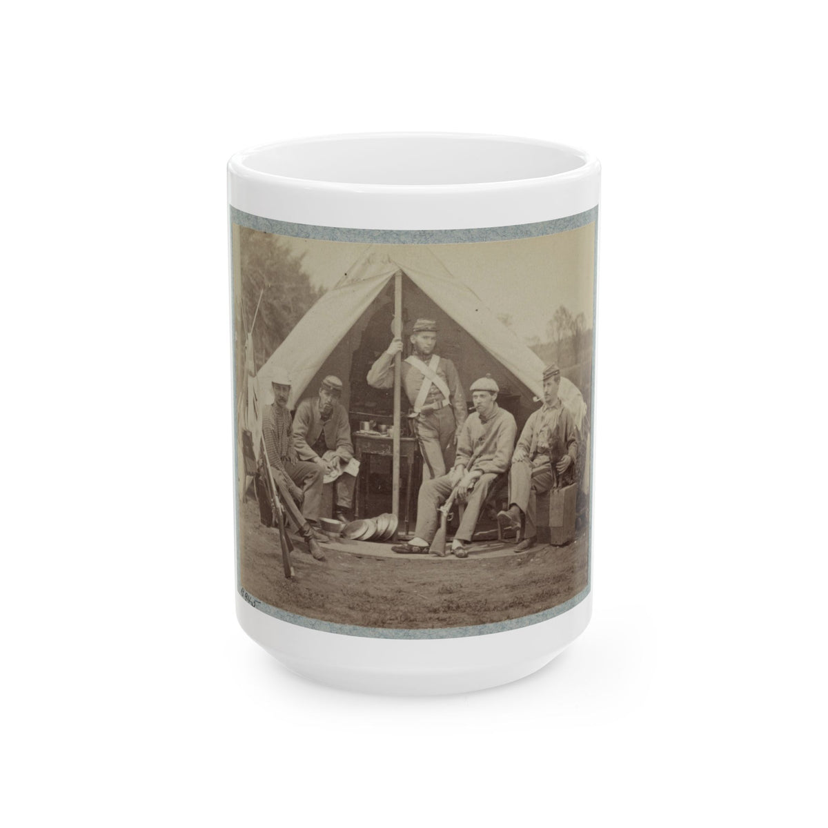7th New York State Militia, Camp Cameron, D.C., 1861 034 (U.S. Civil War) White Coffee Mug