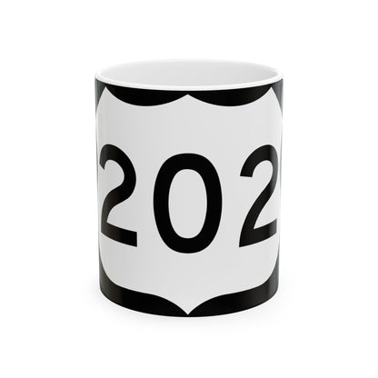 US 202 NY (New York) (Road Sign) White Coffee Mug