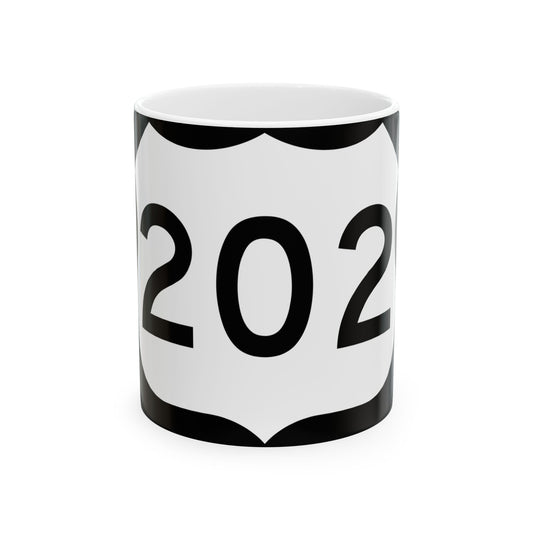 US 202 NY (New York) (Road Sign) White Coffee Mug