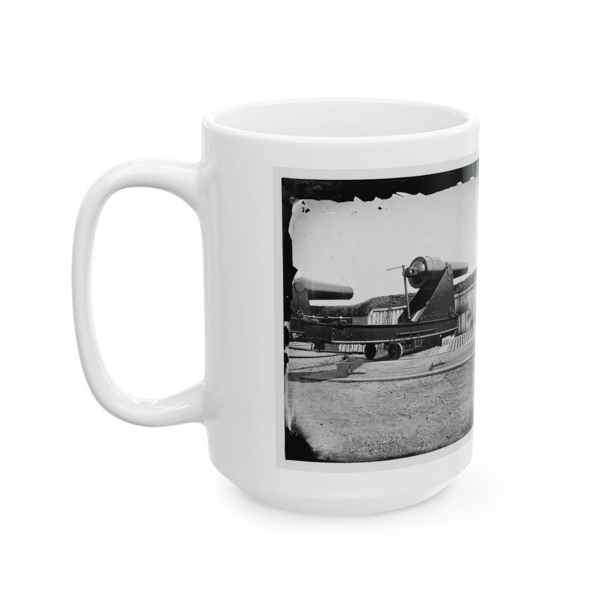 Alexandria, Virginia (Vicinity). 200 Pdr. Parrott Rifle Gun In Battery Rodgers (U.S. Civil War) White Coffee Mug
