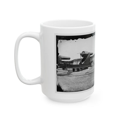Alexandria, Virginia (Vicinity). 200 Pdr. Parrott Rifle Gun In Battery Rodgers (U.S. Civil War) White Coffee Mug
