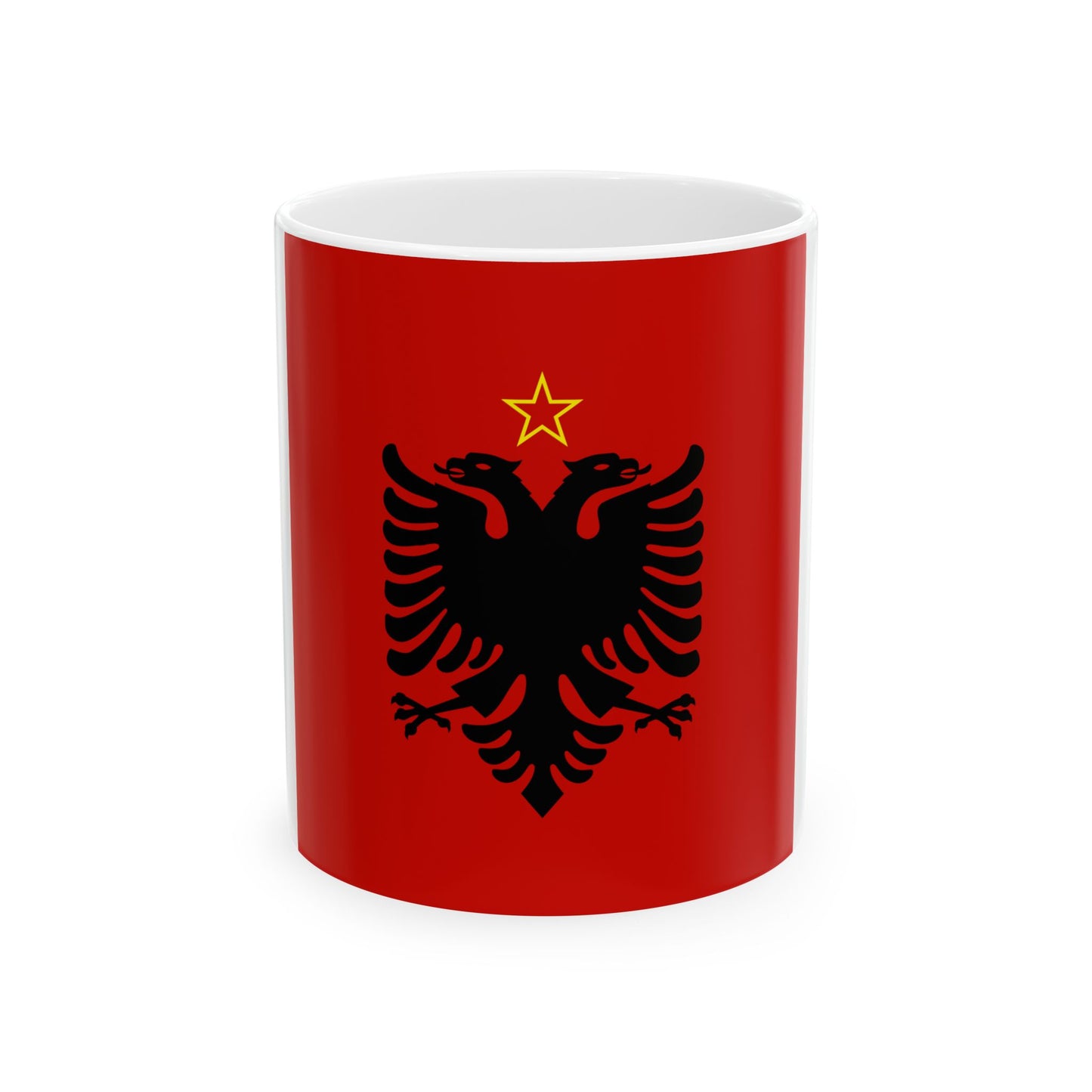 Presidential flag of Albania 1946 to 1992 - White Coffee Mug-11oz-Go Mug Yourself