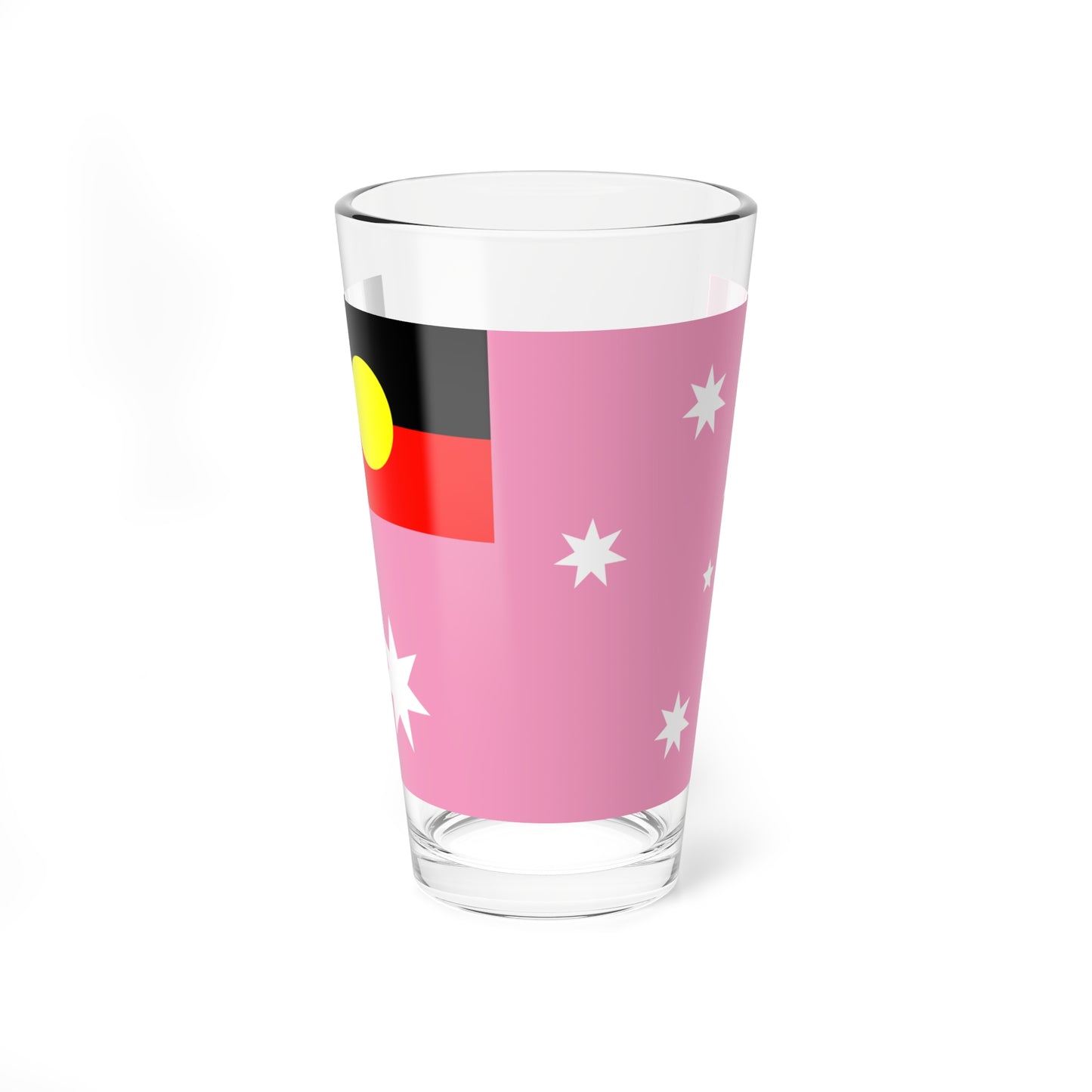 Australian Gay Pride Flag with Aboriginal Flag 2-3 (Australia) Pint Glass 16oz