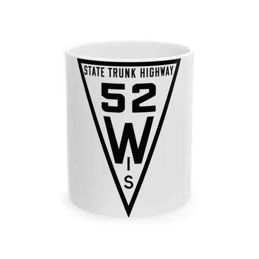 WIS 52 1919 (Wisconsin) (Road Sign) White Coffee Mug