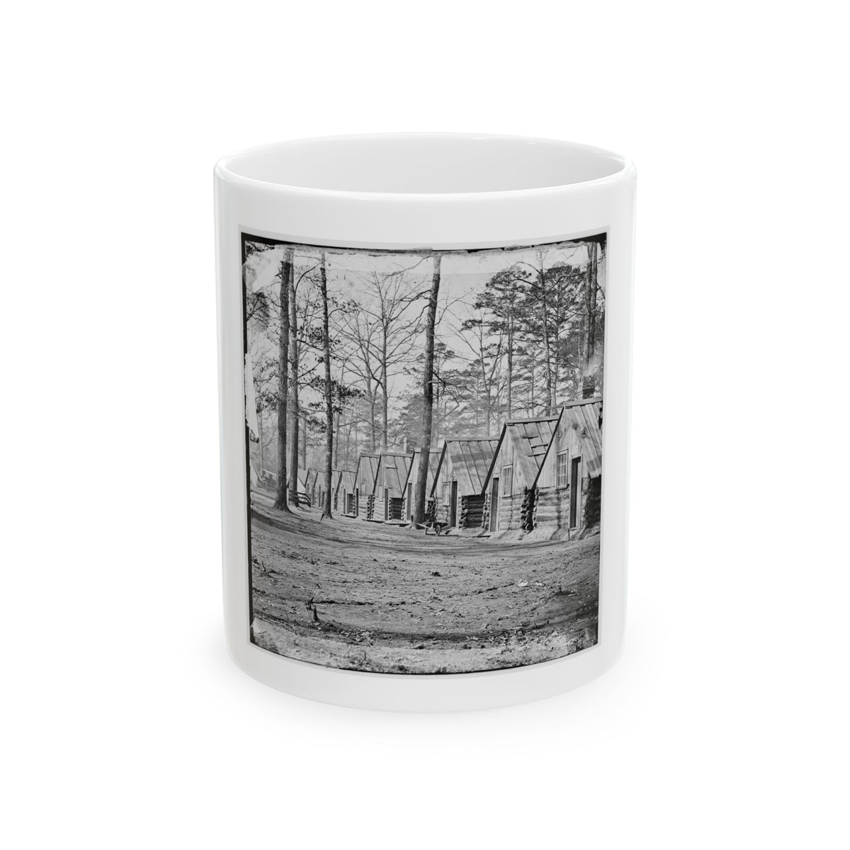 Chapin's Bluff, Virginia (Vicinity). Soldier's Quarters At Chapin's Farm (U.S. Civil War) White Coffee Mug