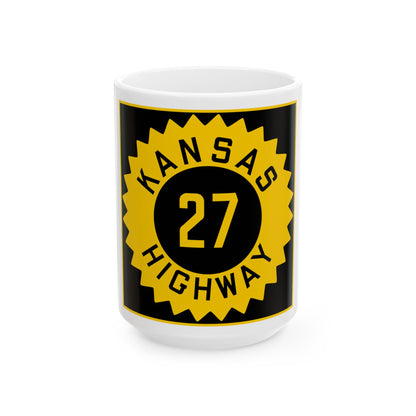 K-27 1926 (Kansas) (Road Sign) White Coffee Mug
