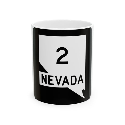 Nevada 2 (Nevada) (Road Sign) White Coffee Mug