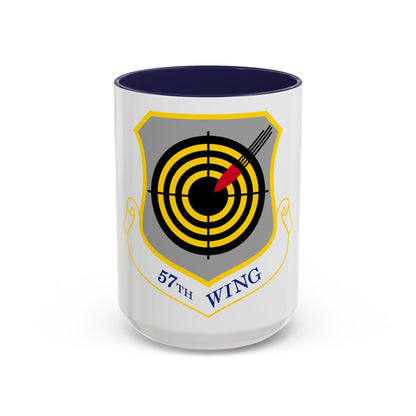 1058px USAF 57th Wing shield (U.S. Air Force) Accent Coffee Mug