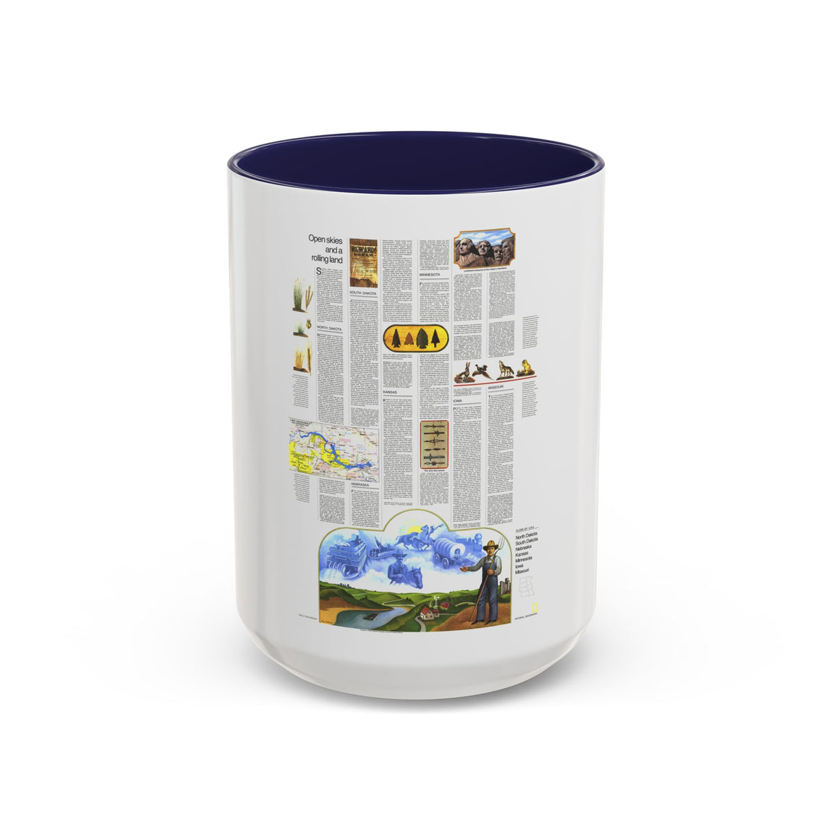 USA - North Central States 2 (1974) (Map) Accent Coffee Mug