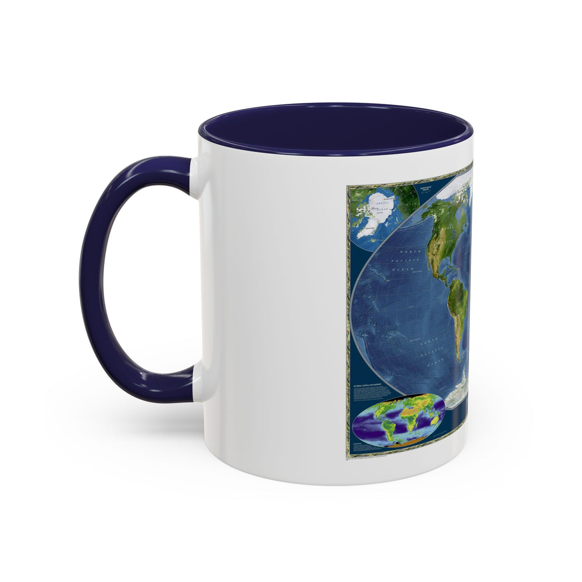 World Map - Satellite (2001) (Map) Accent Coffee Mug