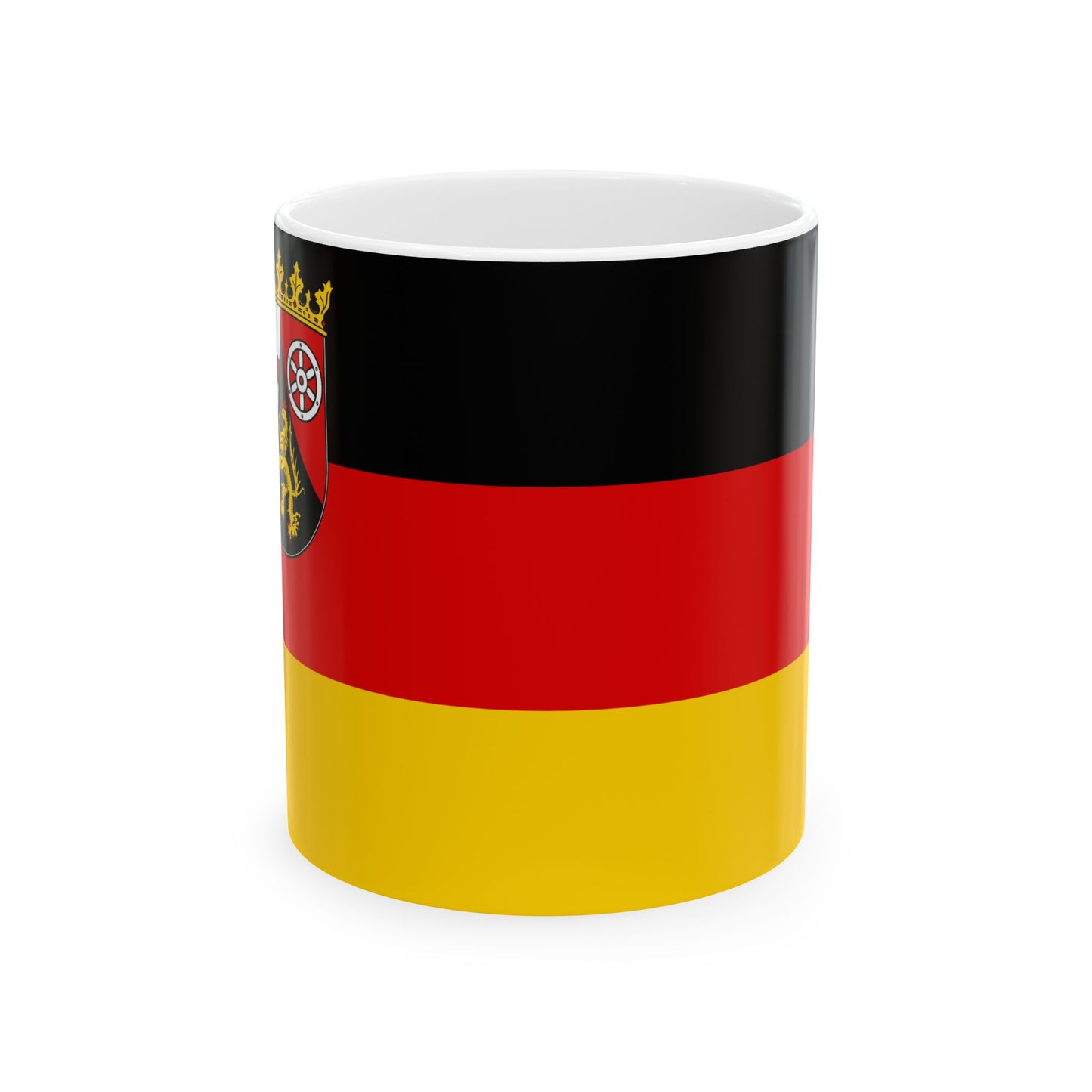 Flag of Rhineland Palatinate Germany - White Coffee Mug-11oz-Go Mug Yourself