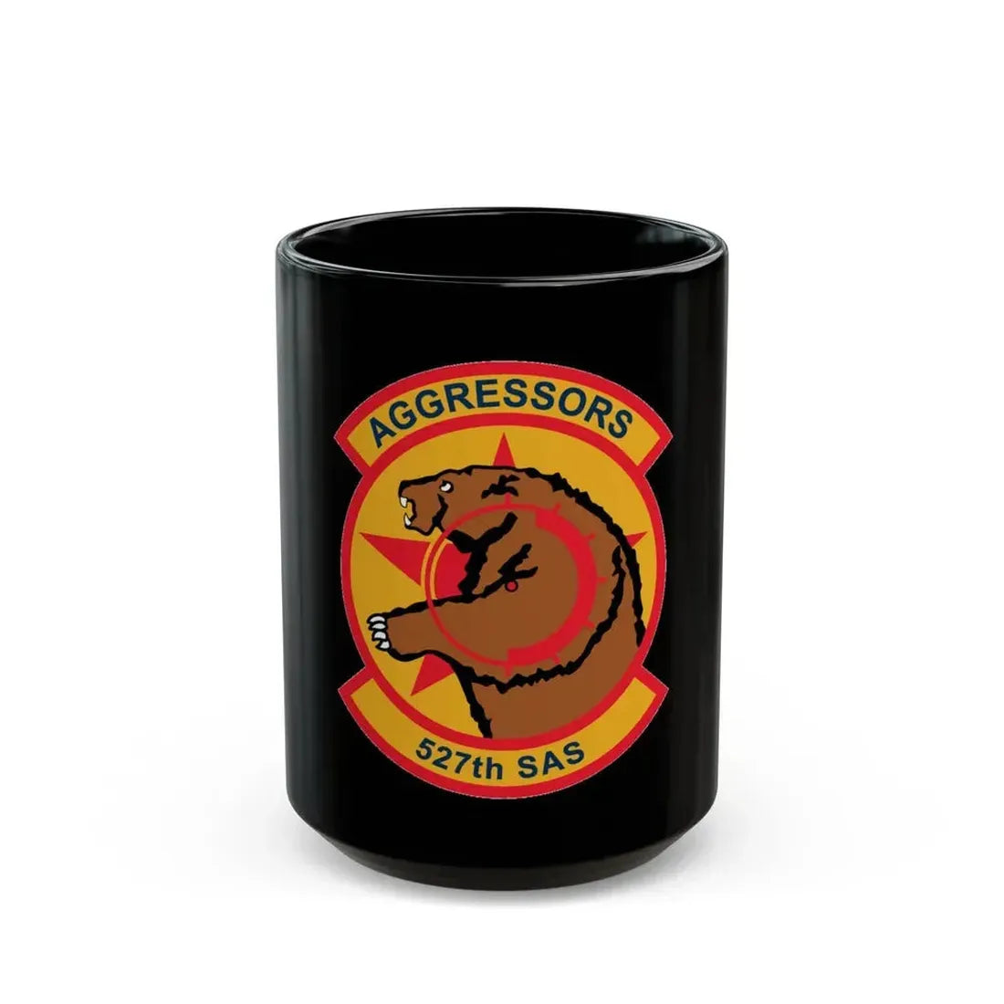 527TH SAS AGRESSORS (U.S. Air Force) Black Coffee Mug 15oz - Go Mug Yourself