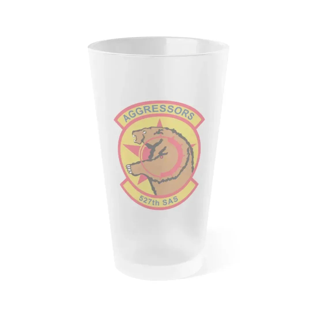 527TH SAS AGRESSORS (U.S. Air Force) Frosted Pint Glass 16oz Default Title - Go Mug Yourself