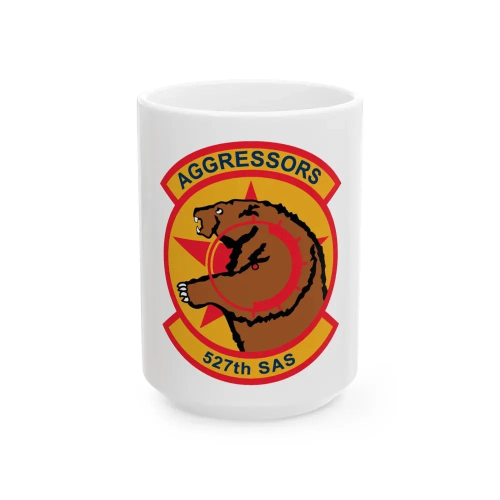 527TH SAS AGRESSORS (U.S. Air Force) White Coffee Mug 15oz - Go Mug Yourself