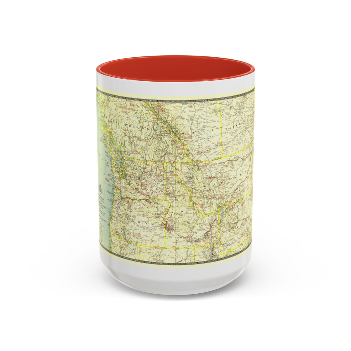 USA - Northwestern (1941) (Map) Accent Coffee Mug