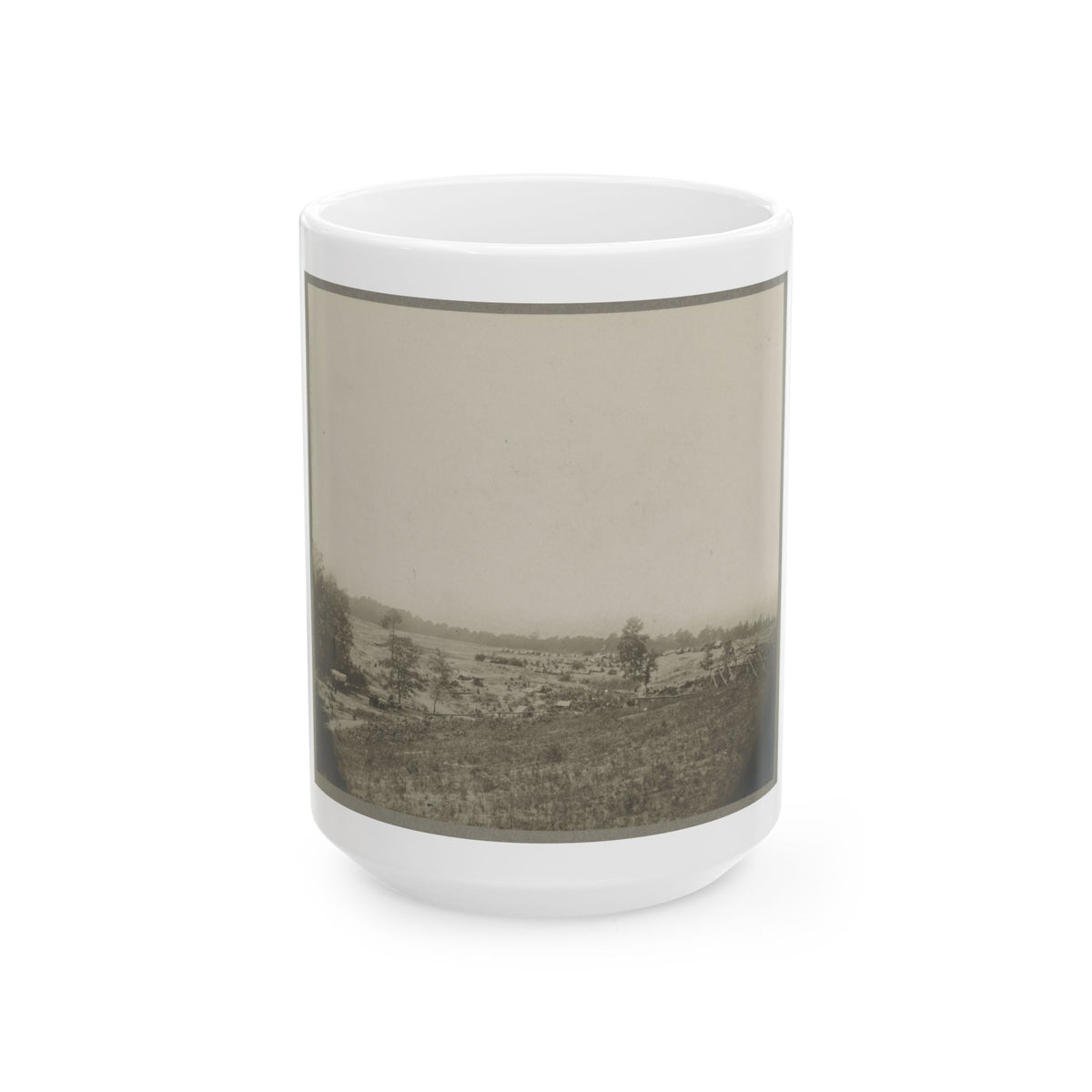 Aerial View Of A Camp In The Distance (U.S. Civil War) White Coffee Mug