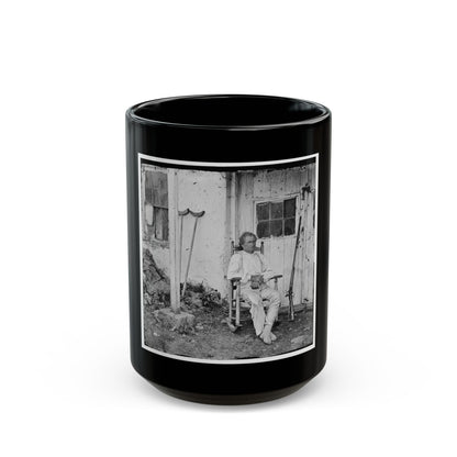 Gettysburg, Pa. John L. Burns, The  Old Hero Of Gettysburg,  With Gun And Crutches (U.S. Civil War) Black Coffee Mug